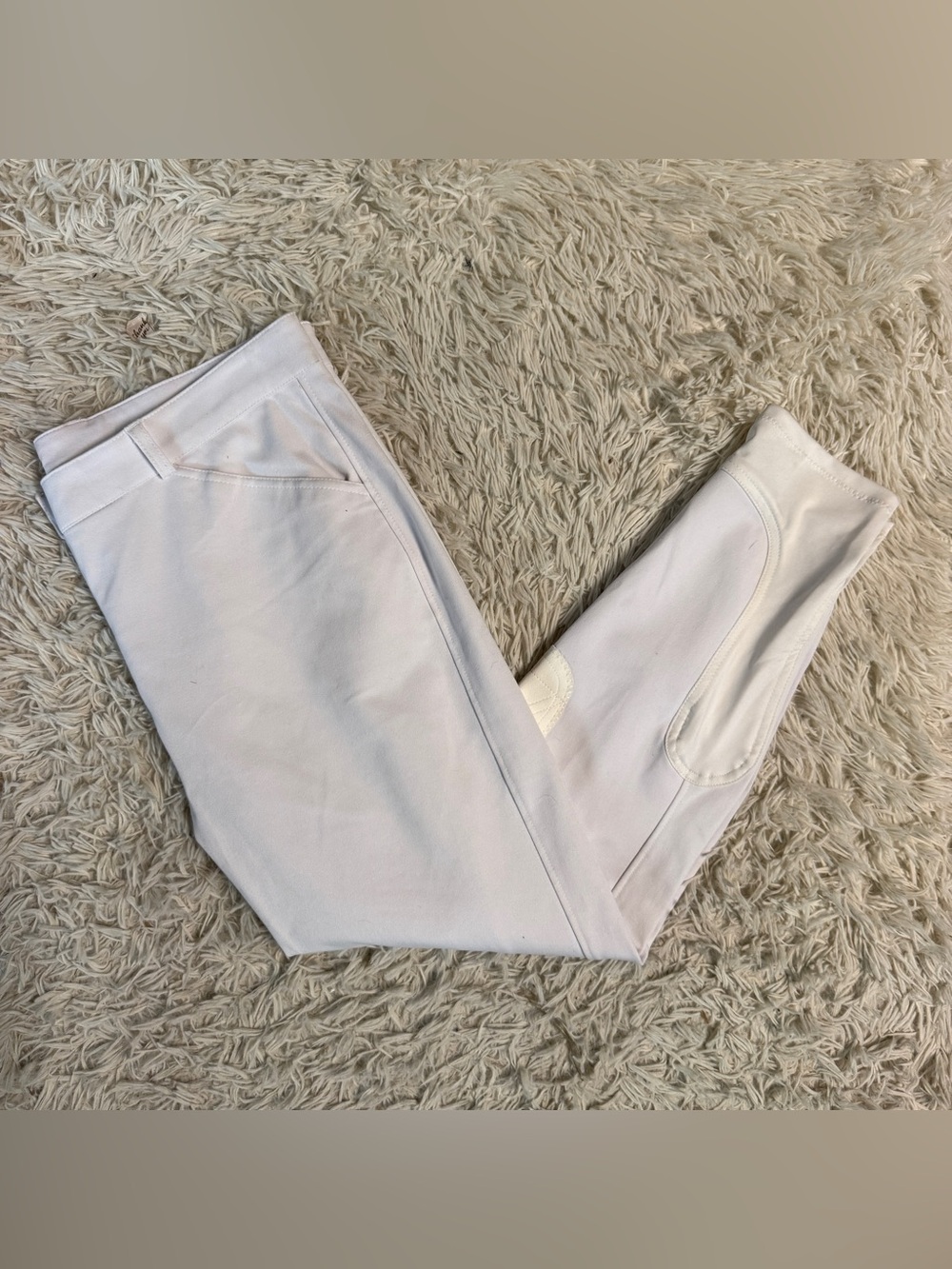 Women’s Size 36R White Smartpak Knee Patch Horseback Riding Breeches. Good Cond.